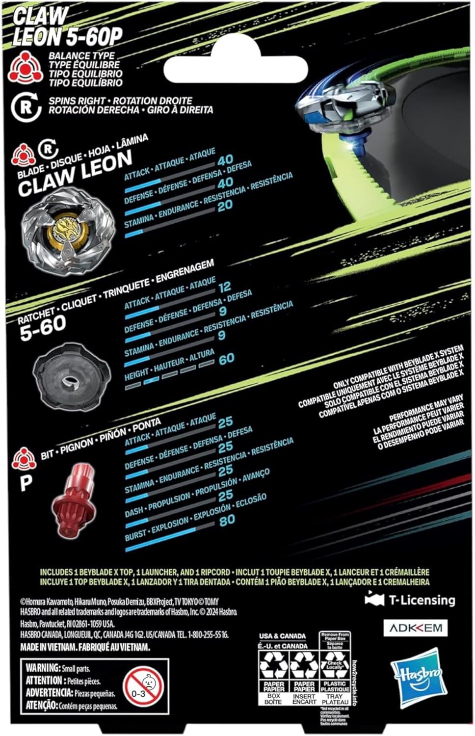Beyblade X Claw Leon 5-60P Pack Set