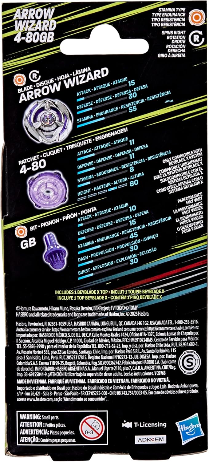 Beyblade X Arrow Wizard Paquete de Refuerzo 4-80GB