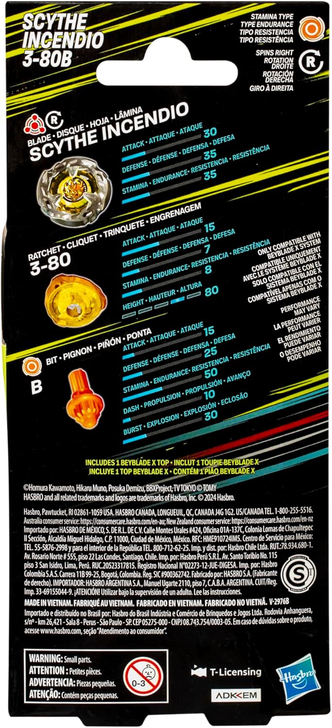 Beyblade X Scythe Incendio 3-80B Booster Pack Set