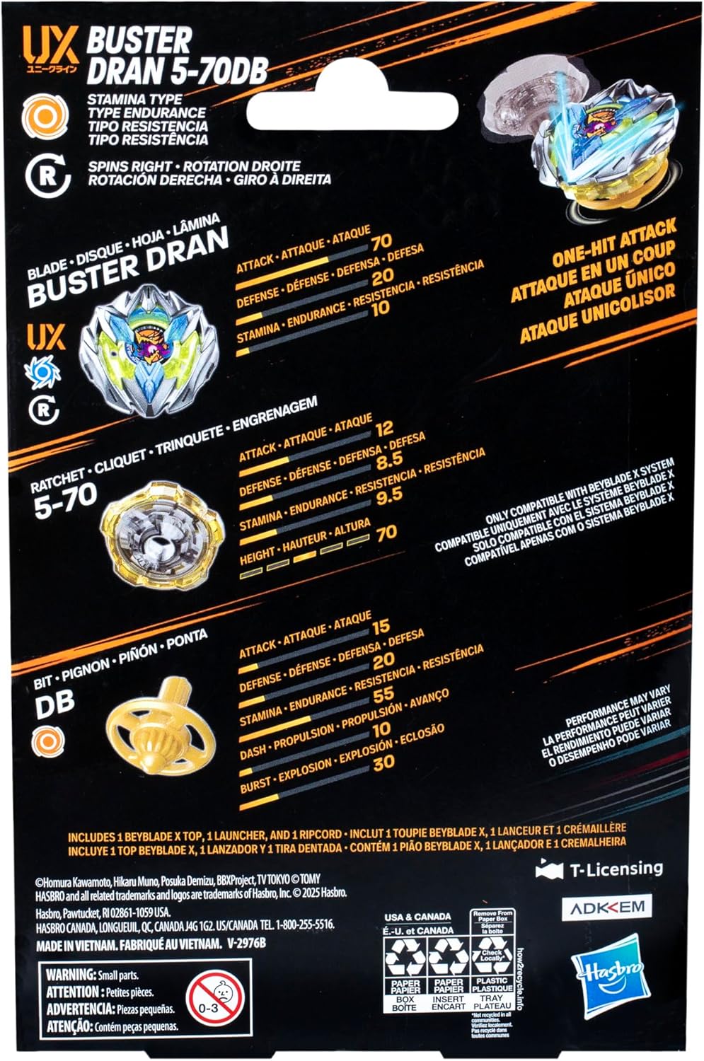 Beyblade X Buster Dran 5-70DB UX Starter Pack Set