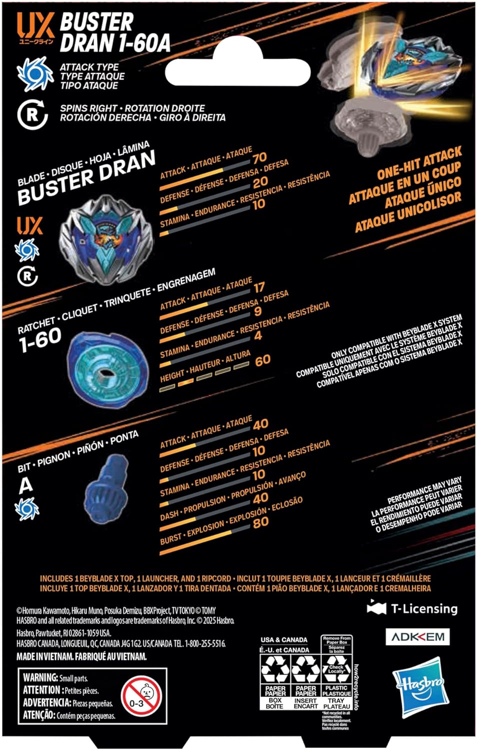 Beyblade X Buster Dran 1-60A UX Starter Pack Set
