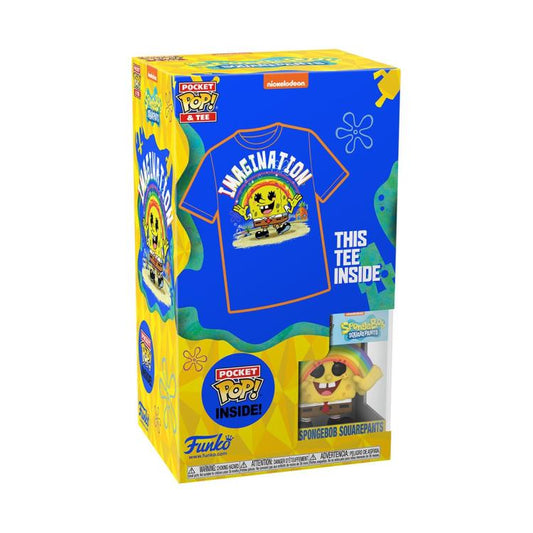 Pocket Pop! and Tee: SpongeBob SquarePants - SpongeBob (Rainbow) (Talla XS)