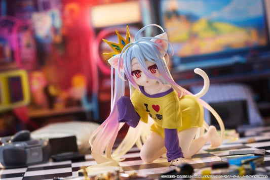 No Game No Life Desktop Cute Figure Shiro Nekomimi Cat Ear T-shirt Ver.