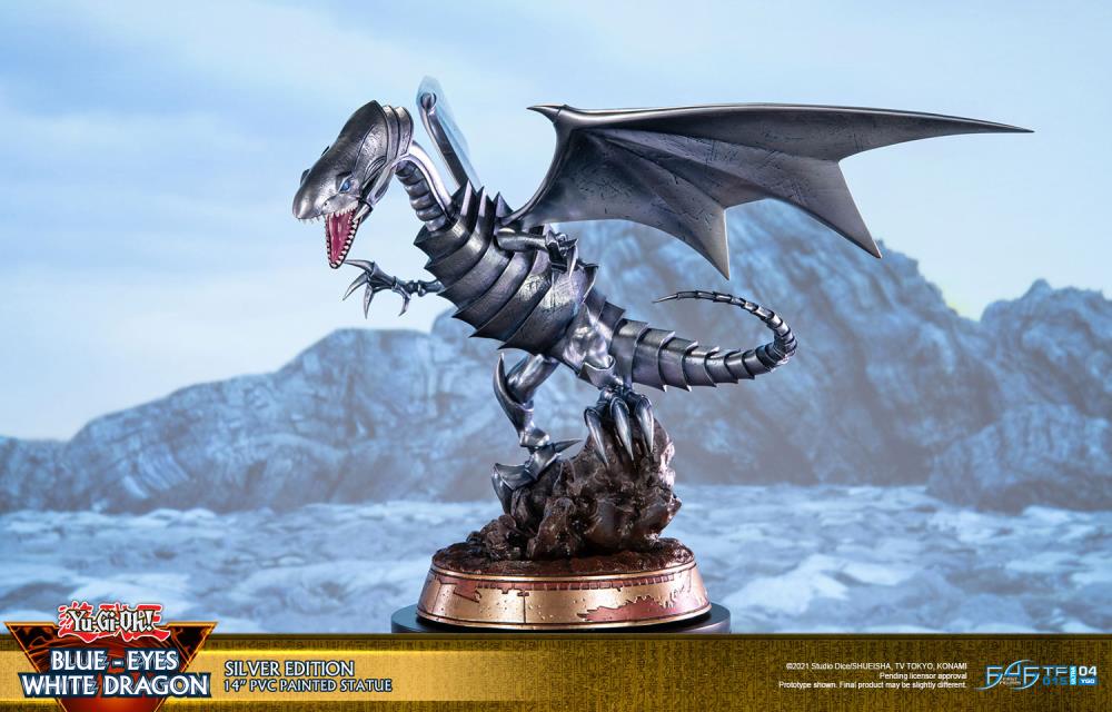 Yu-Gi-Oh! Blue-Eyes White Dragon (Silver Variant) Statue