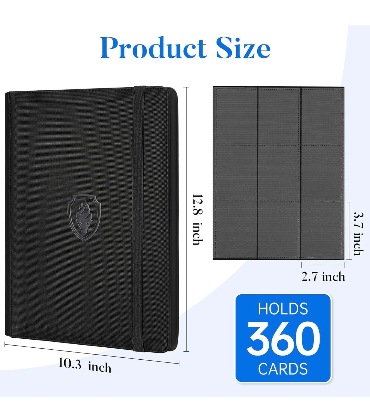 Premium binder para 360 cartas negro