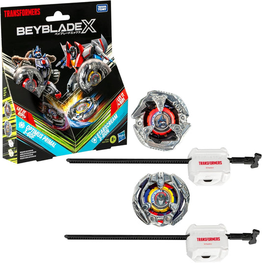 Beyblade X Transformers Collab Optimus Primal 3-60F vs. Starscream 3-80N Multipack Set