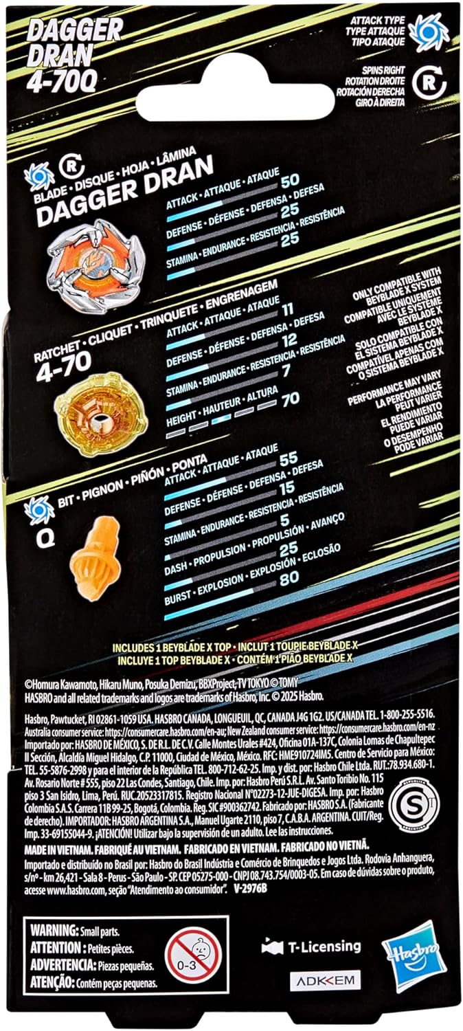 BEYBLADE X Dagger Dran 4-70Q Booster Pack Set