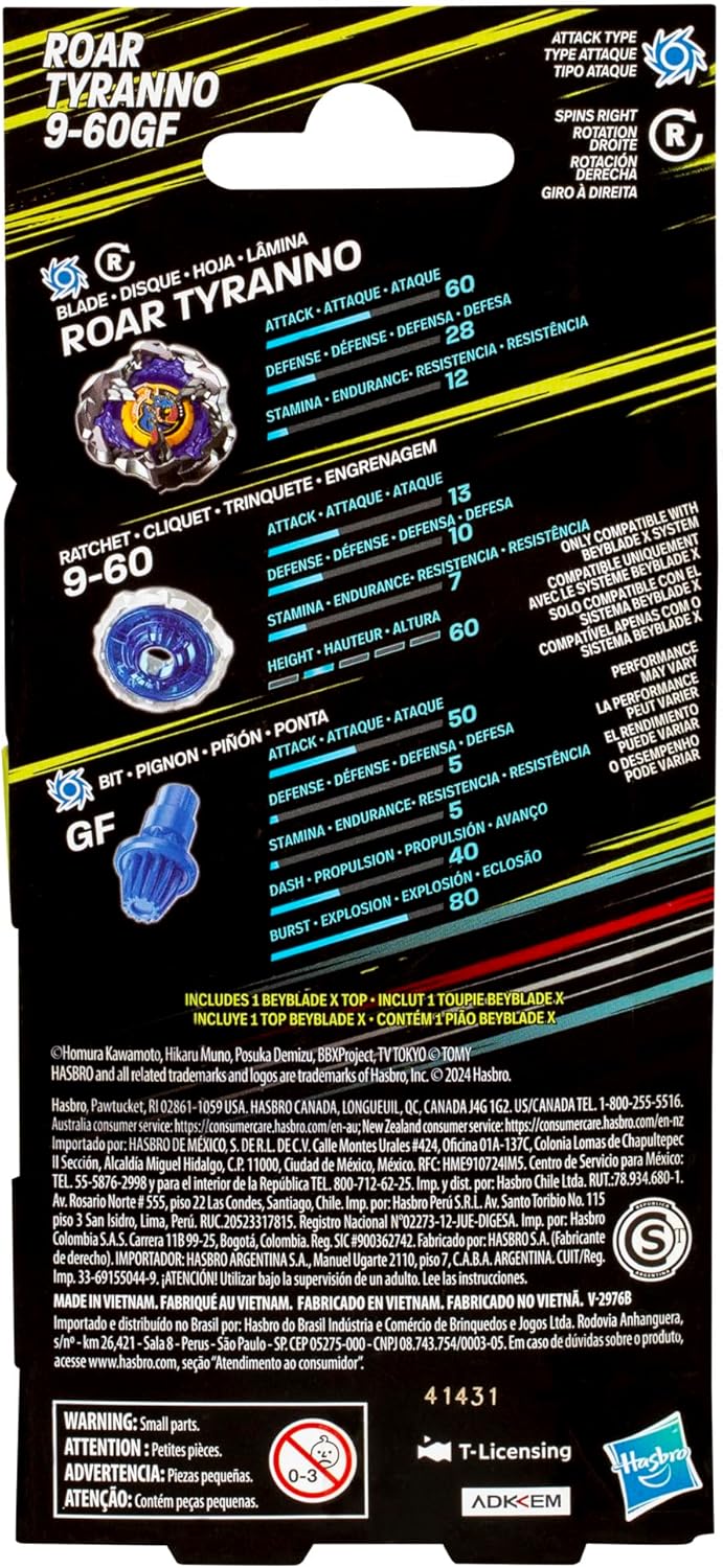 Beyblade X Roar Tyranno 9-60GF Booster Pack Set