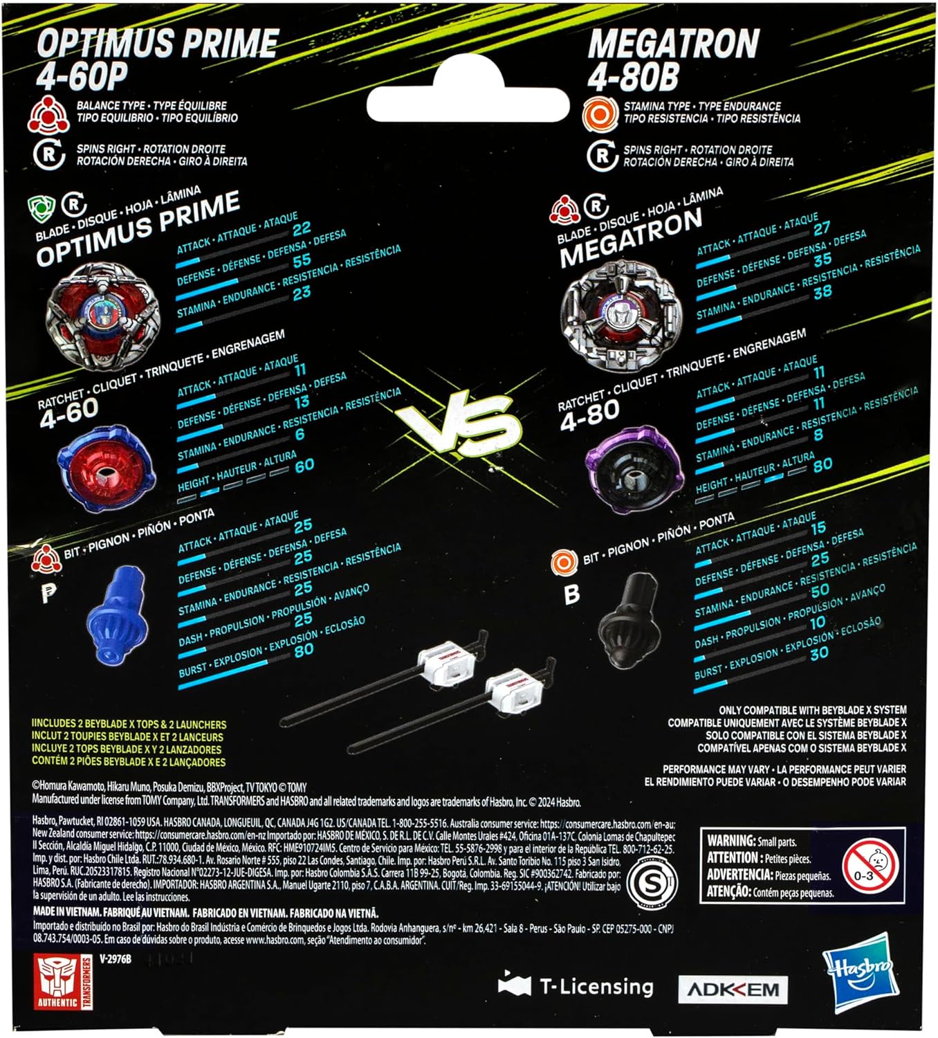 Beyblade X Transformers Collab Optimus Prime 4-60P vs. Megatron 4-80B