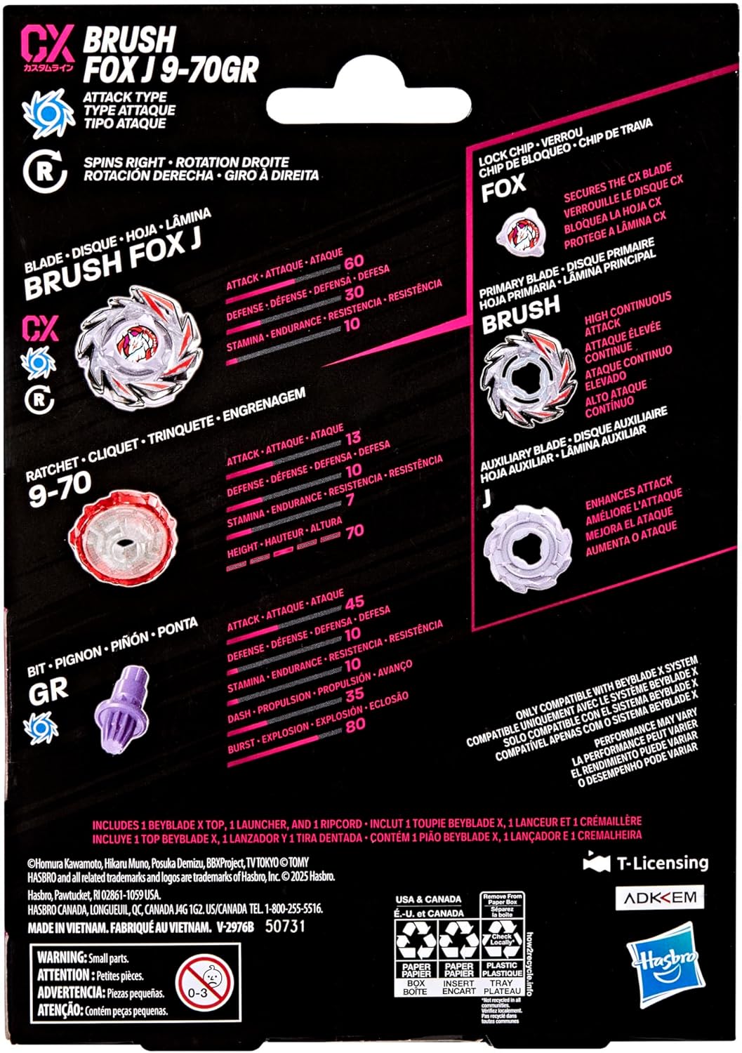 BEYBLADE X Brush Fox J 9-70GR CX