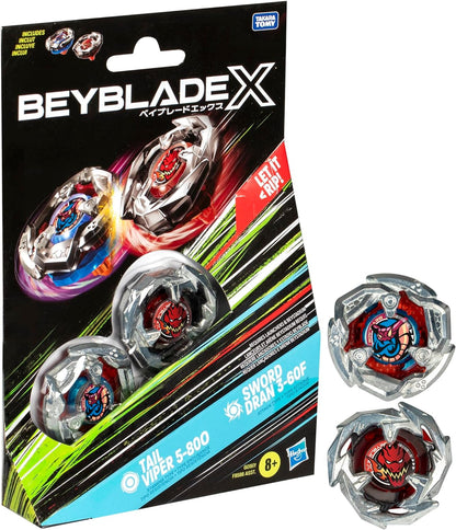 BEYBLADE X Tail Viper 5-80O y Sword Dran 3-60F