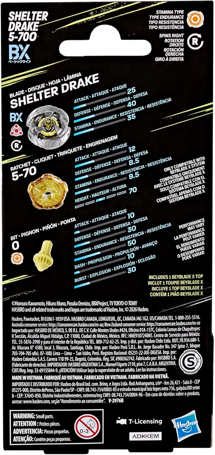 Beyblade X Shelter Drake 5-70O Booster Pack Set