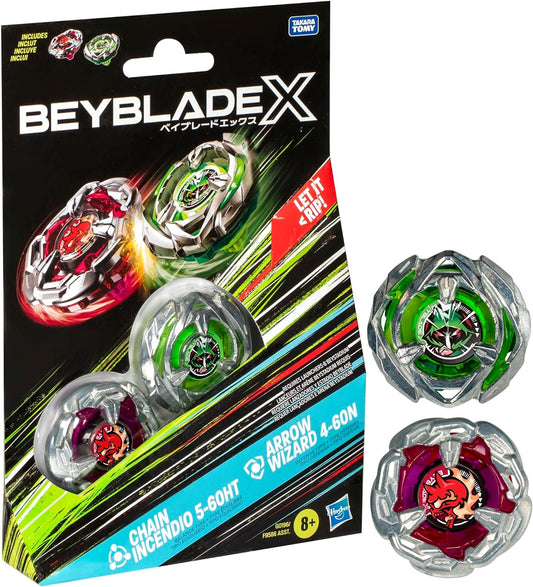 BEYBLADE X Chain Incendio 5-60HT y Arrow Wizard 4-60N