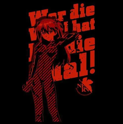 Official Rebuild Of Evangelion Asuka T-shirt Black (XL)