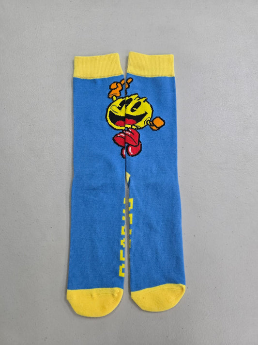 Calcetines Pac-Man azul amarillo