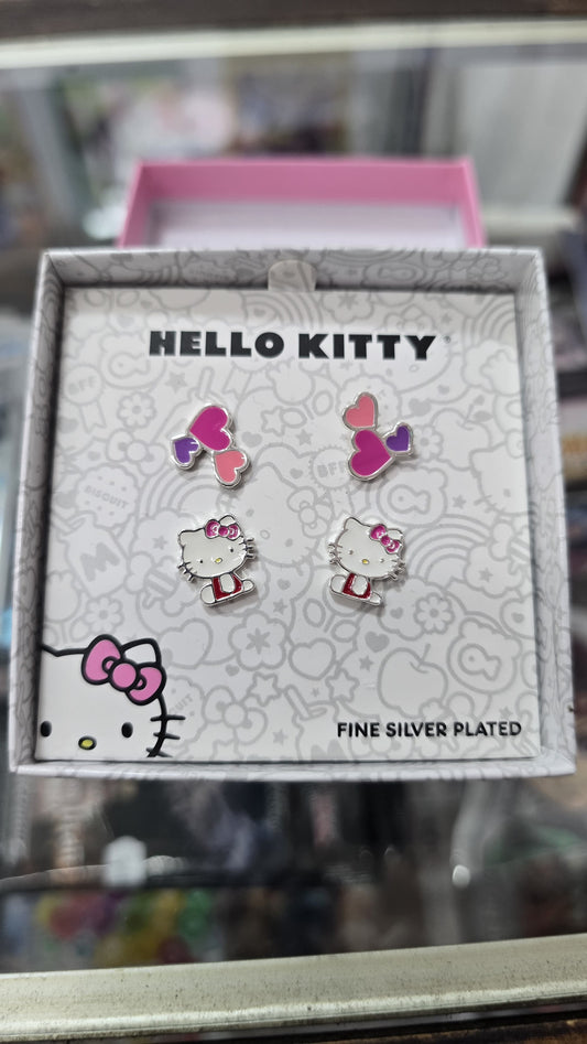 Aritos Hello Kitty Sanrio (Bañado en plata)