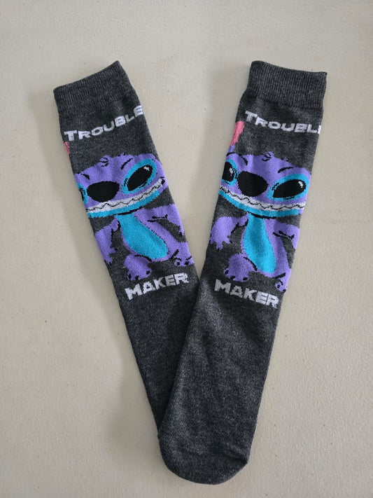 Calcetines Stitch gris oscuro