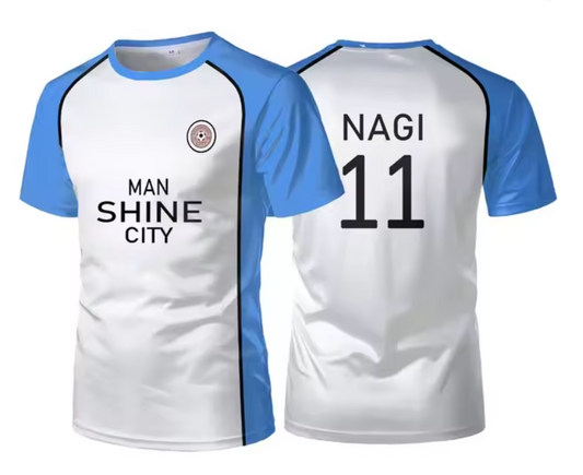 Camisa Blue Lock Nagi Manshine City Blanca