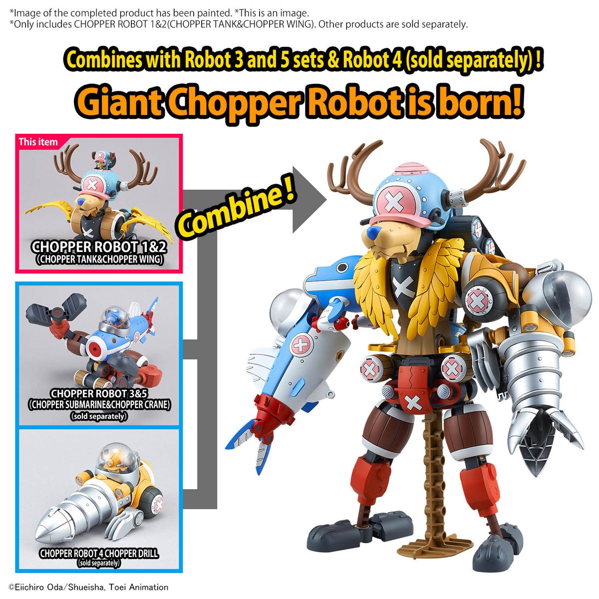 One Piece Chopper Tank Robot 1 and Chopper Wing Robot 2 Model Kit