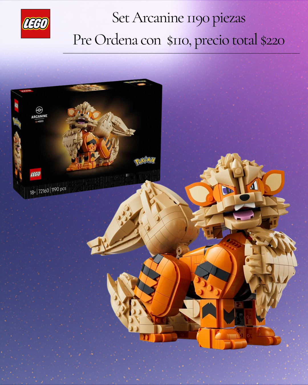 (PRE ORDEN) Pokemon Lego - Arcanine