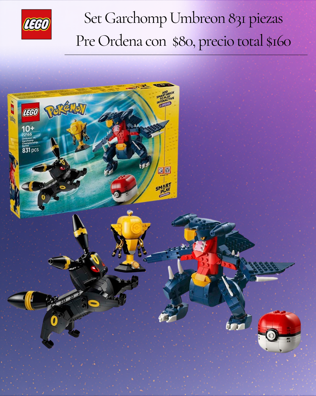 (PRE ORDEN) Pokemon Lego - Garchomp & Umbreon