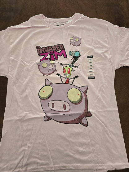 Camisa Invasor Zim rosa talla L