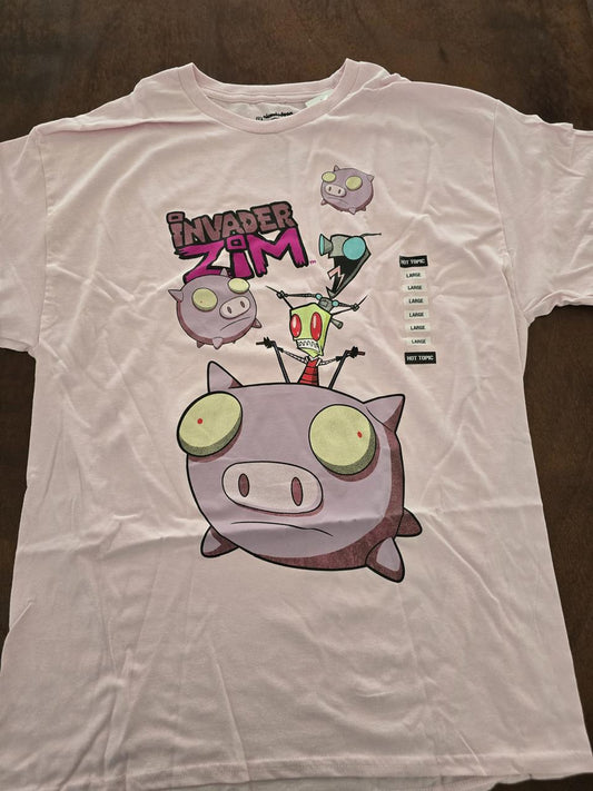 Camisa Invasor Zim rosa talla L