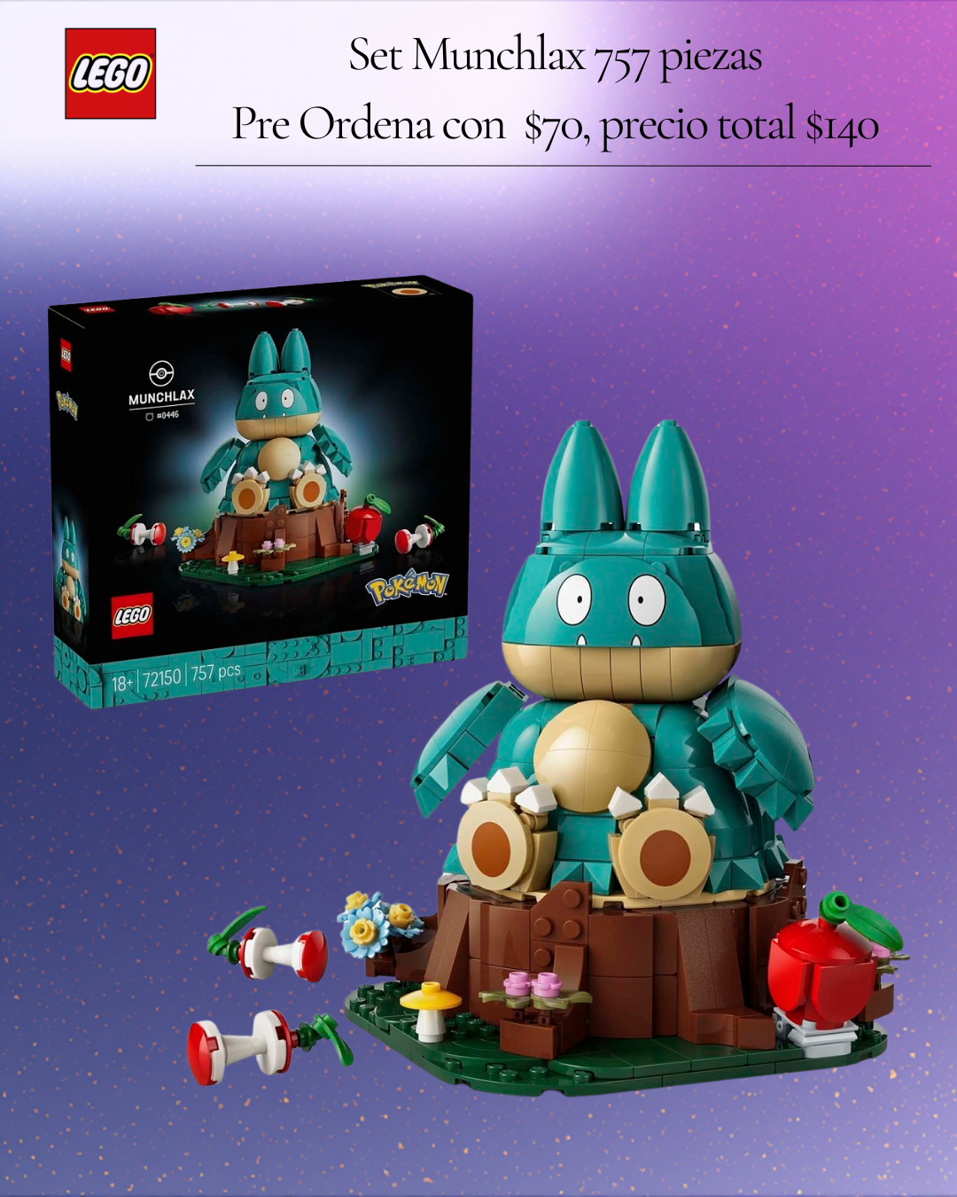 (PRE ORDEN) Pokemon Lego - Munchlax