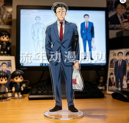 Smoking Behind The Supermarket with You Acrylic Stand and Metal Badge Set.