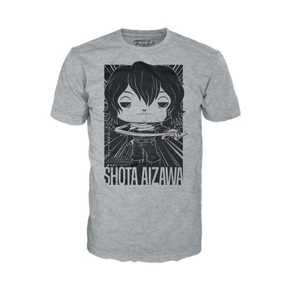 Funko POP! Tees My Hero Academia Shota Aizawa Pocket Vinyl Figure and Unisex T-Shirt